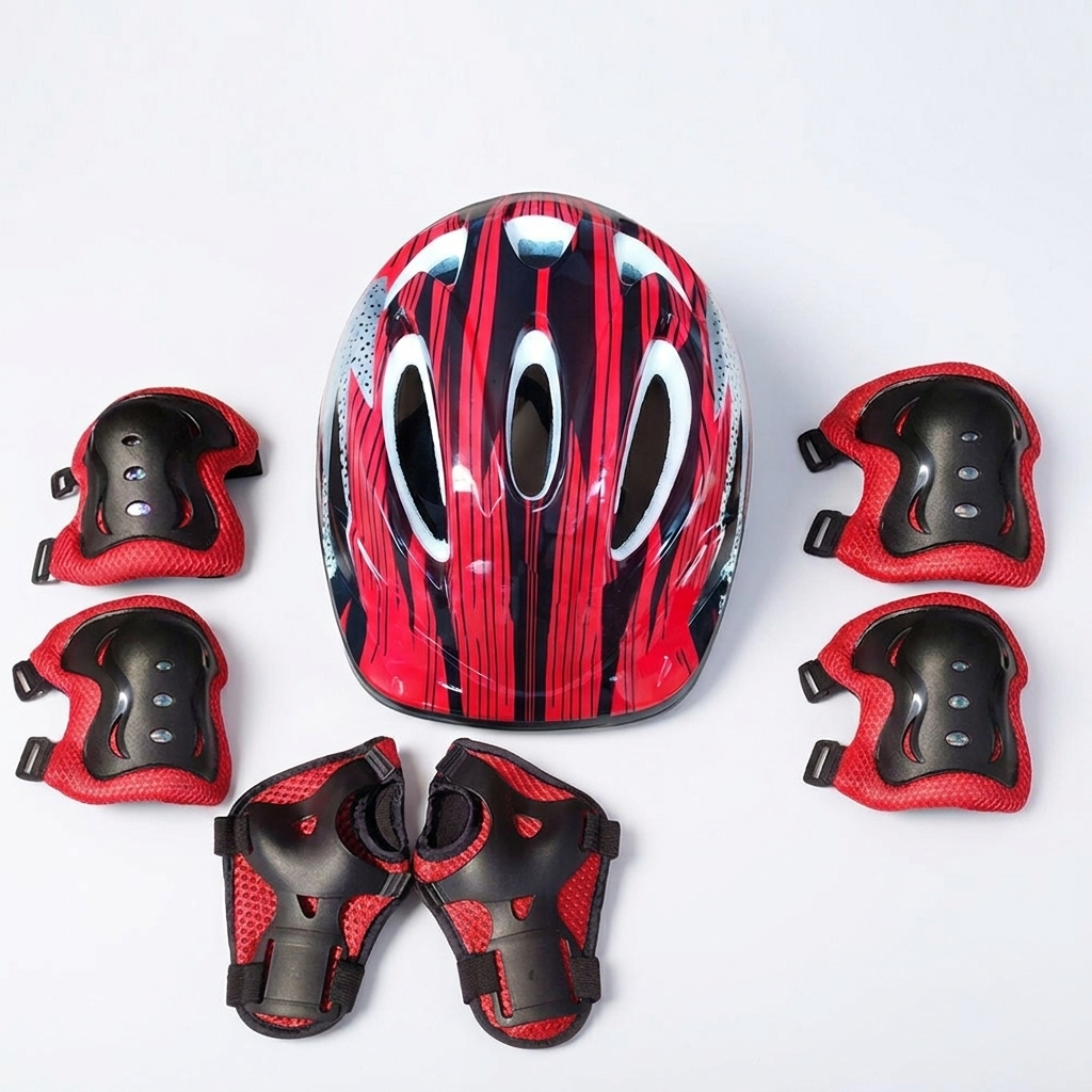 TaffSPORT Paket Helm Deker Anak 7in1 Protective Gear Sport Activity - K25 Gambar produk TaffSPORT Paket Helm Deker Anak 7in1 Protective Gear Sport Activity - K25 - 6