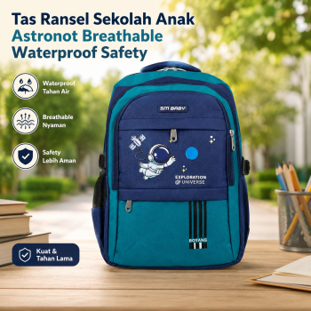 SM BABY Tas Ransel Sekolah Anak Astronot Breathable Waterproof Safety - LI-50