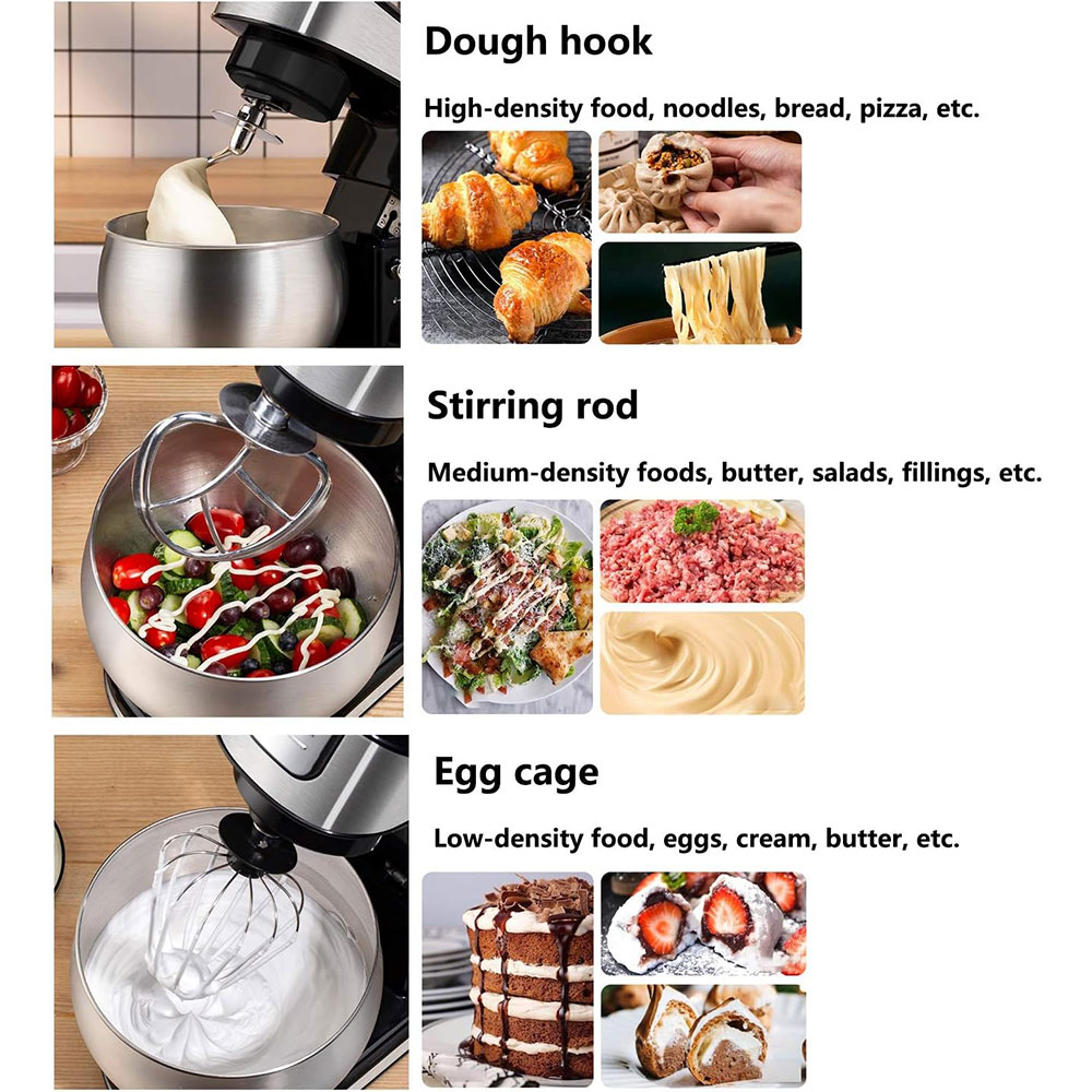 BLUN Stand Mixer Kitchen Machine 6 Speed Baking Pengaduk Adonan 3L - SC-632 Gambar produk BLUN Stand Mixer Kitchen Machine 6 Speed Baking Pengaduk Adonan 3L - SC-632 - 4