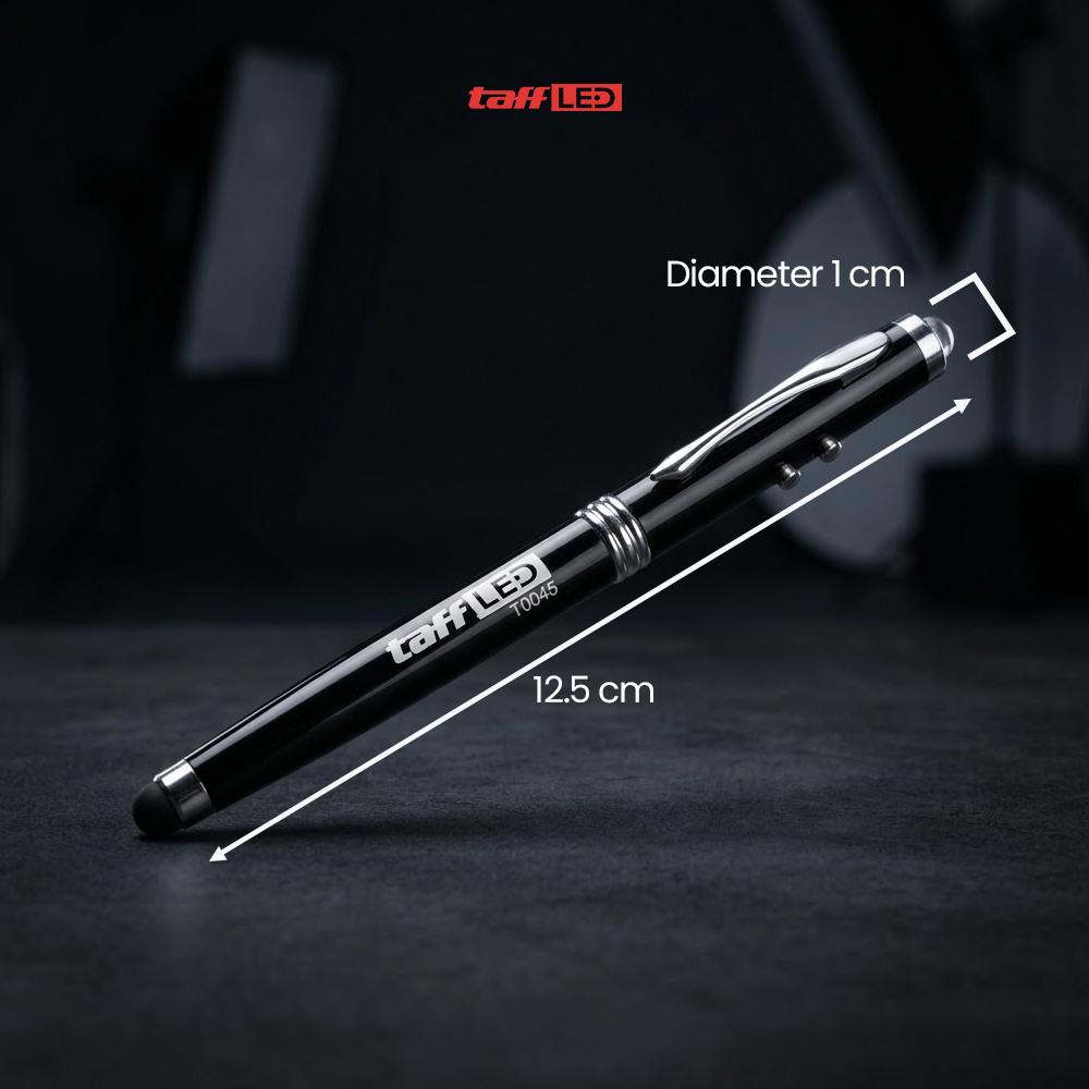 TaffLED Pulpen 4in1 Senter Laser Pointer Pen dan Stylus Tinta Hitam - T0054 Gambar produk TaffLED Pulpen 4in1 Senter Laser Pointer Pen dan Stylus Tinta Hitam - T0054 - 7