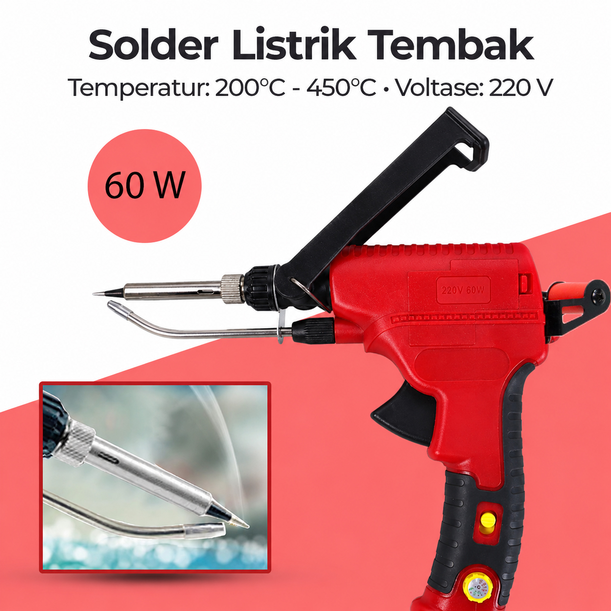 LEFAVOR Solder Listrik Tembak Tin Gun Adjustable Temperature 60W - GT-20 Gambar produk LEFAVOR Solder Listrik Tembak Tin Gun Adjustable Temperature 60W - GT-20 - Utama