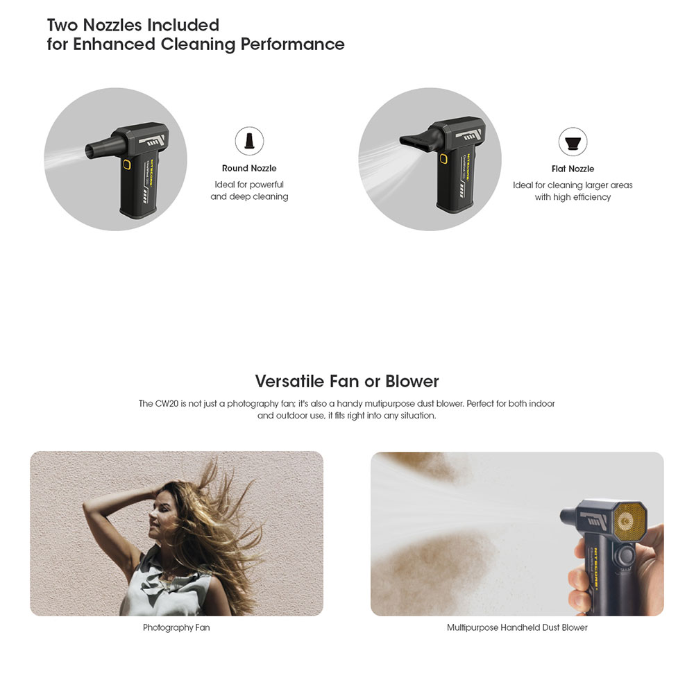 NITECORE Kipas Angin Portable CineWind Photography Fan 98000RPM 18W - CW20 Gambar produk NITECORE Kipas Angin Portable CineWind Photography Fan 98000RPM 18W - CW20 - 7
