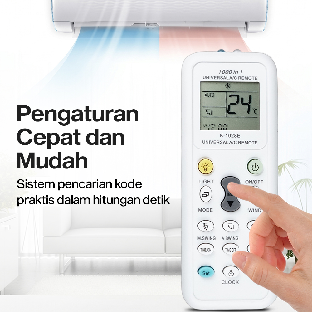 Remot AC Universal Remote Controller Air Conditioner with LED Light - K-1028E Gambar produk Remot AC Universal Remote Controller Air Conditioner with LED Light - K-1028E - 2