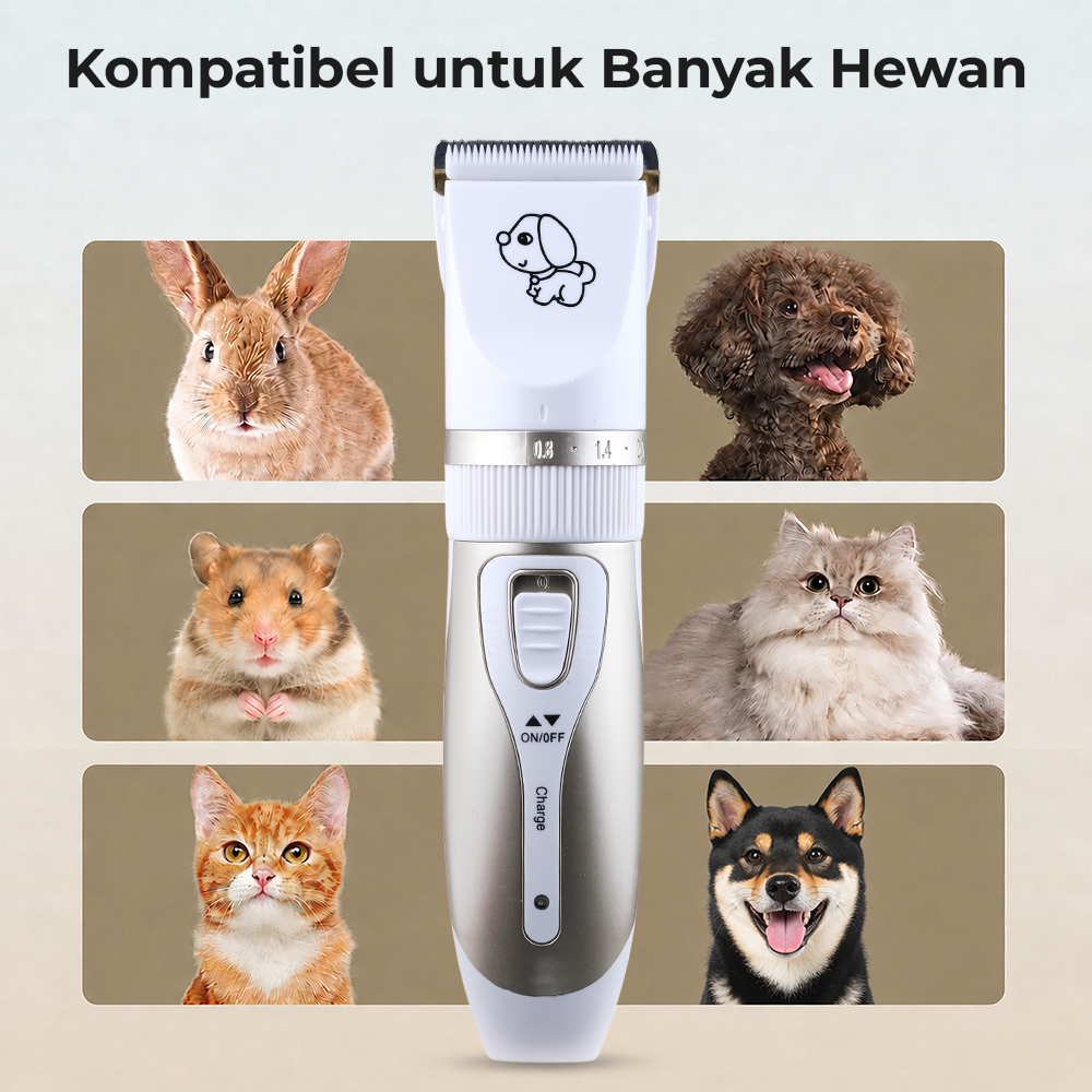 BOJAFA Alat Cukur Bulu Hewan Anjing Kucing 1200mAh - C7 Gambar produk BOJAFA Alat Cukur Bulu Hewan Anjing Kucing 1200mAh - C7 - 7