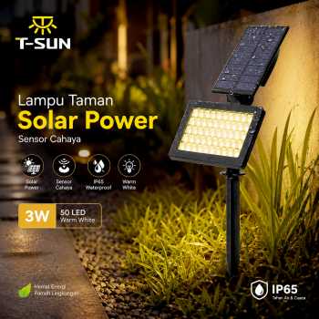Gambar produk T-SUN Lampu Taman Hias Tancap Solar Sensor Cahaya IP65 Warm White 3W - TS-G0202