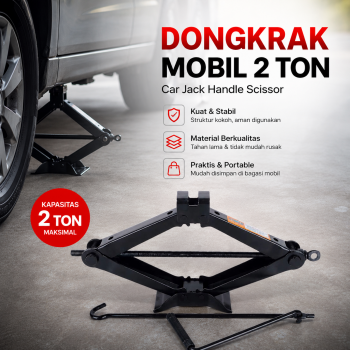 Gambar produk MrJack Dongkrak Mobil Manual Car Jack Handle Scissor Beban 2 Ton - MJ01