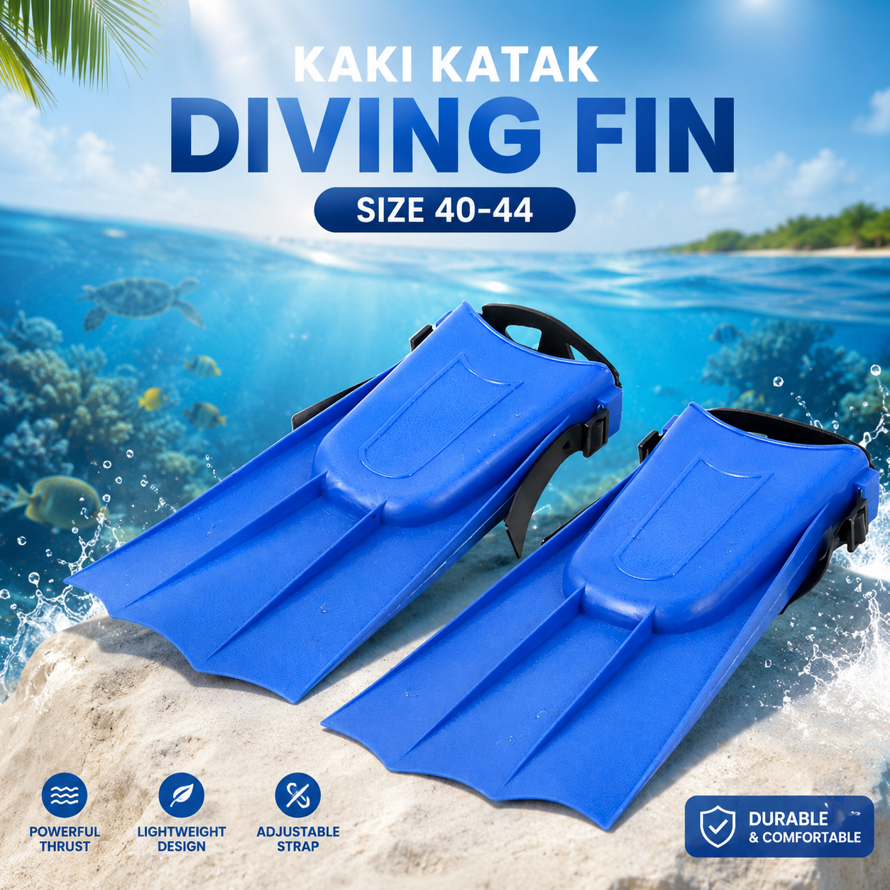 Kaki Katak Swimming Fin Diving Size 40-44 - TB-680 Gambar produk Kaki Katak Swimming Fin Diving Size 40-44 - TB-680 - Utama