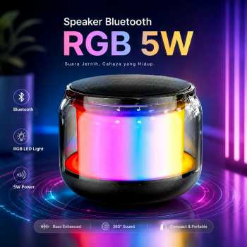 T-WOLF Speaker Bluetooth Portable 360 Mini Transparent RGB 5W - S-100