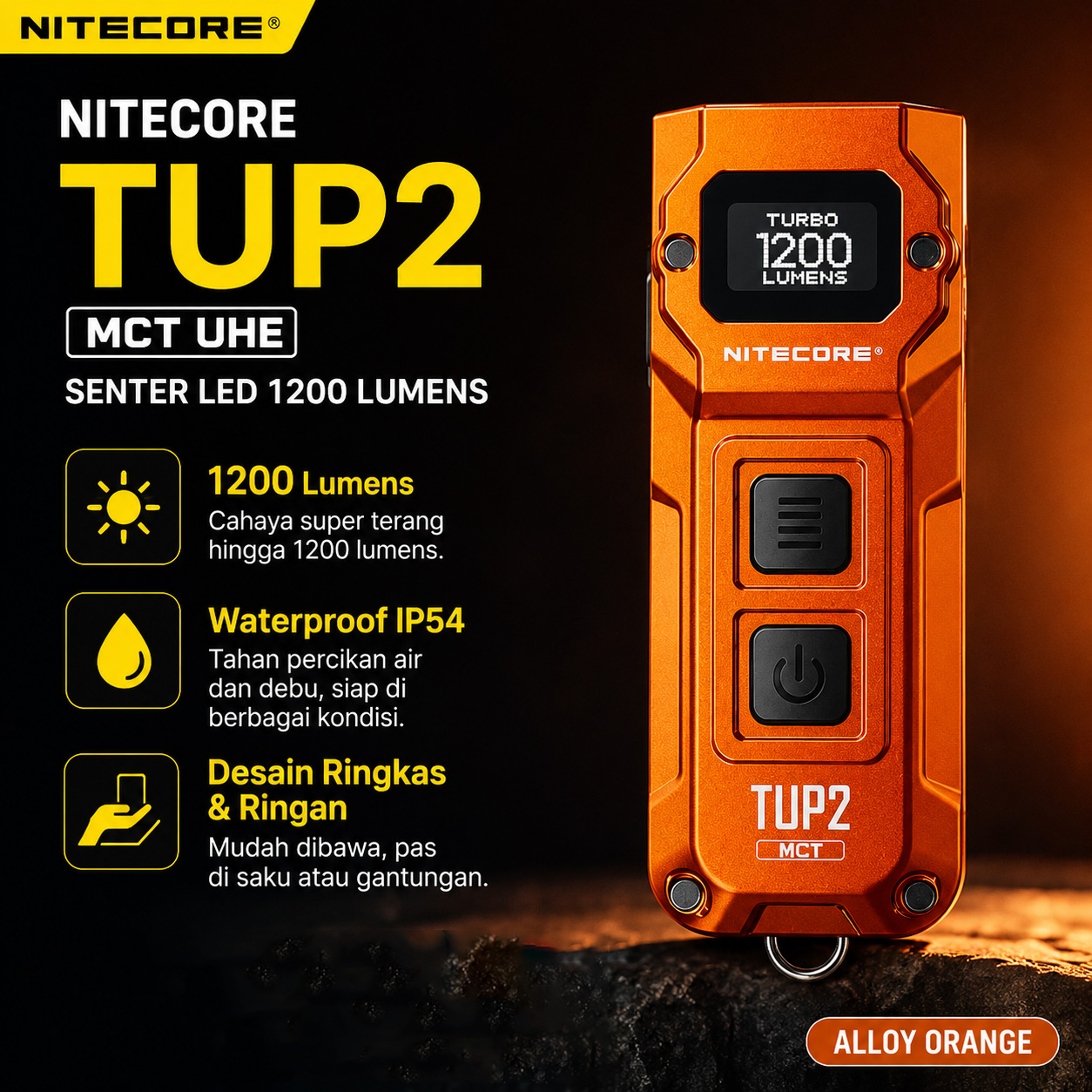 NITECORE Senter LED NiteLab MCT UHE Waterproof IP54 1200 Lumens - TUP2 Gambar produk NITECORE Senter LED NiteLab MCT UHE Waterproof IP54 1200 Lumens - TUP2 - Utama