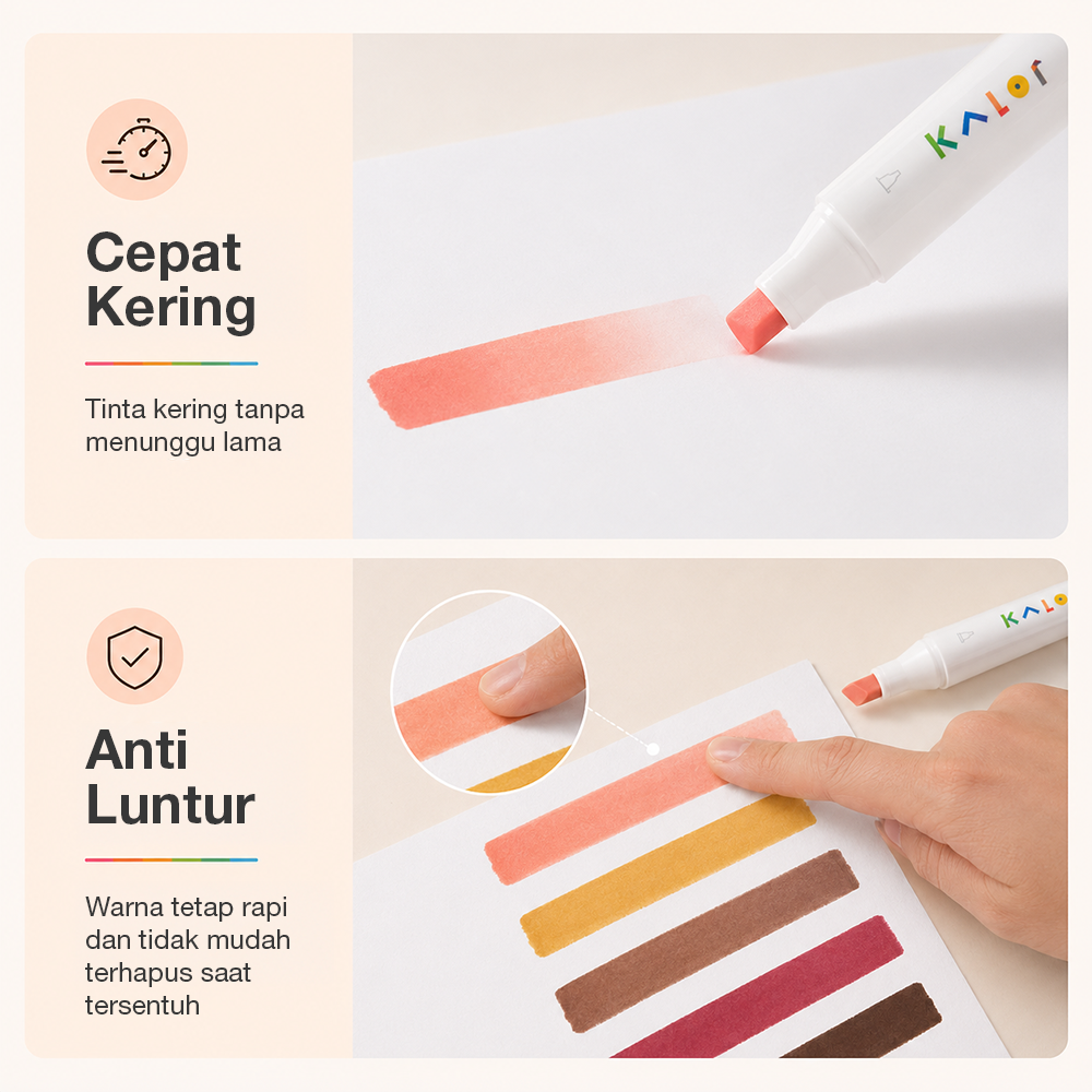 Gambar produk Kaco KALOR Spidol Warna Olied Based Marker 12 Colors Ivory Tower - MP2009-01 - 4