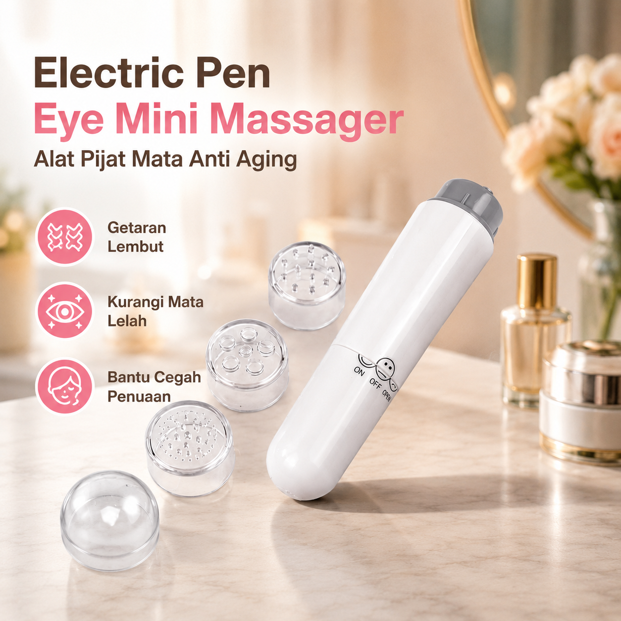 SIMPLE Alat Pijat Mata Electric Pen Eye Mini Massager Anti Aging - SM17 Gambar produk SIMPLE Alat Pijat Mata Electric Pen Eye Mini Massager Anti Aging - SM17 - Utama