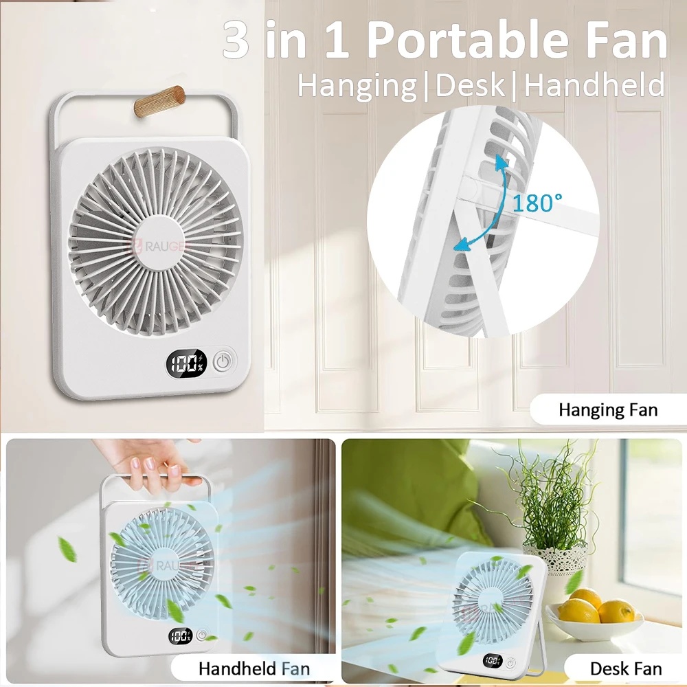 Raugee Kipas Angin Meja Digital Display 5 Speed 1200mAh Desk Fan - F10 Gambar produk Raugee Kipas Angin Meja Digital Display 5 Speed 1200mAh Desk Fan - F10 - 1