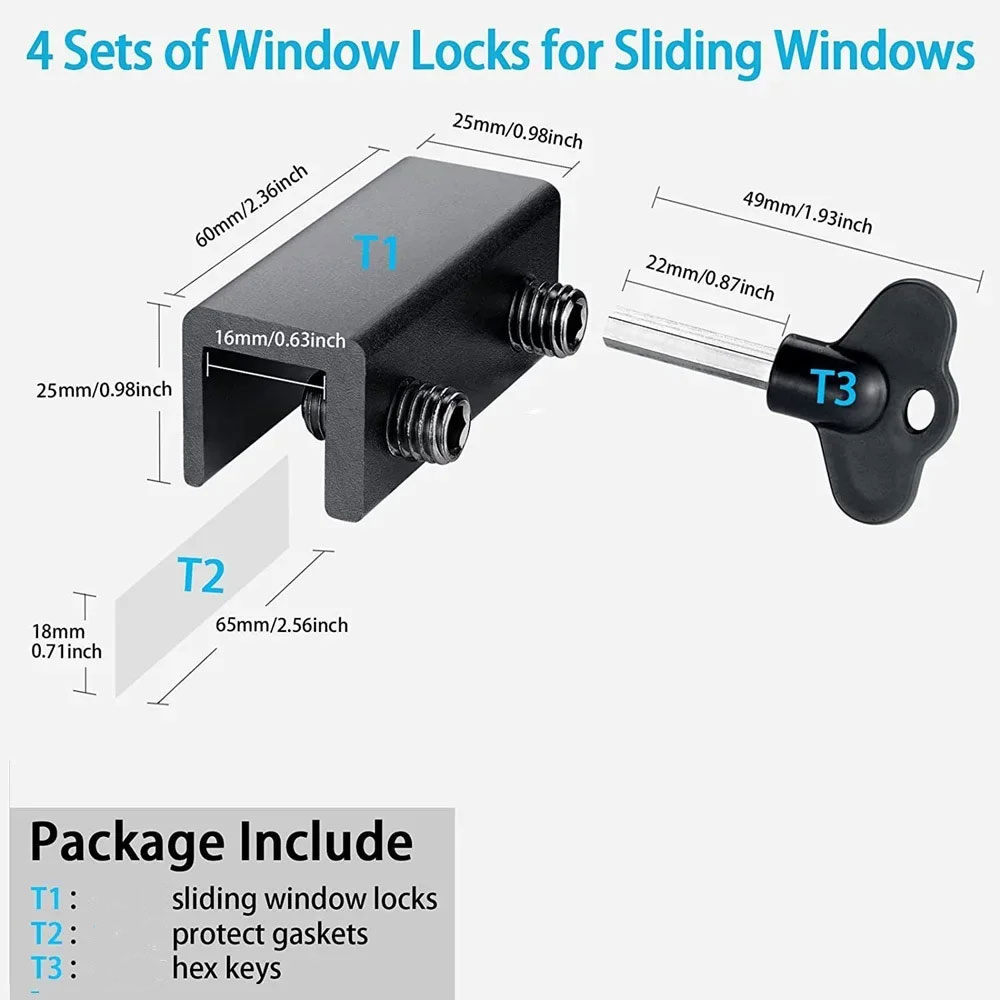 Knad Grendel Kunci Jendela Geser Sliding Window Locks with Key - KAK-1000 Gambar produk Knad Grendel Kunci Jendela Geser Sliding Window Locks with Key - KAK-1000 - 2