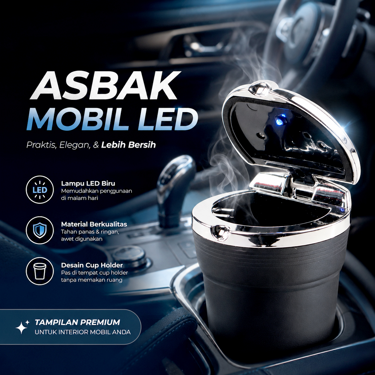 ASHIRAY Tray Asbak Mobil dengan Lampu LED - JC331 Gambar produk ASHIRAY Tray Asbak Mobil dengan Lampu LED - JC331 - Utama