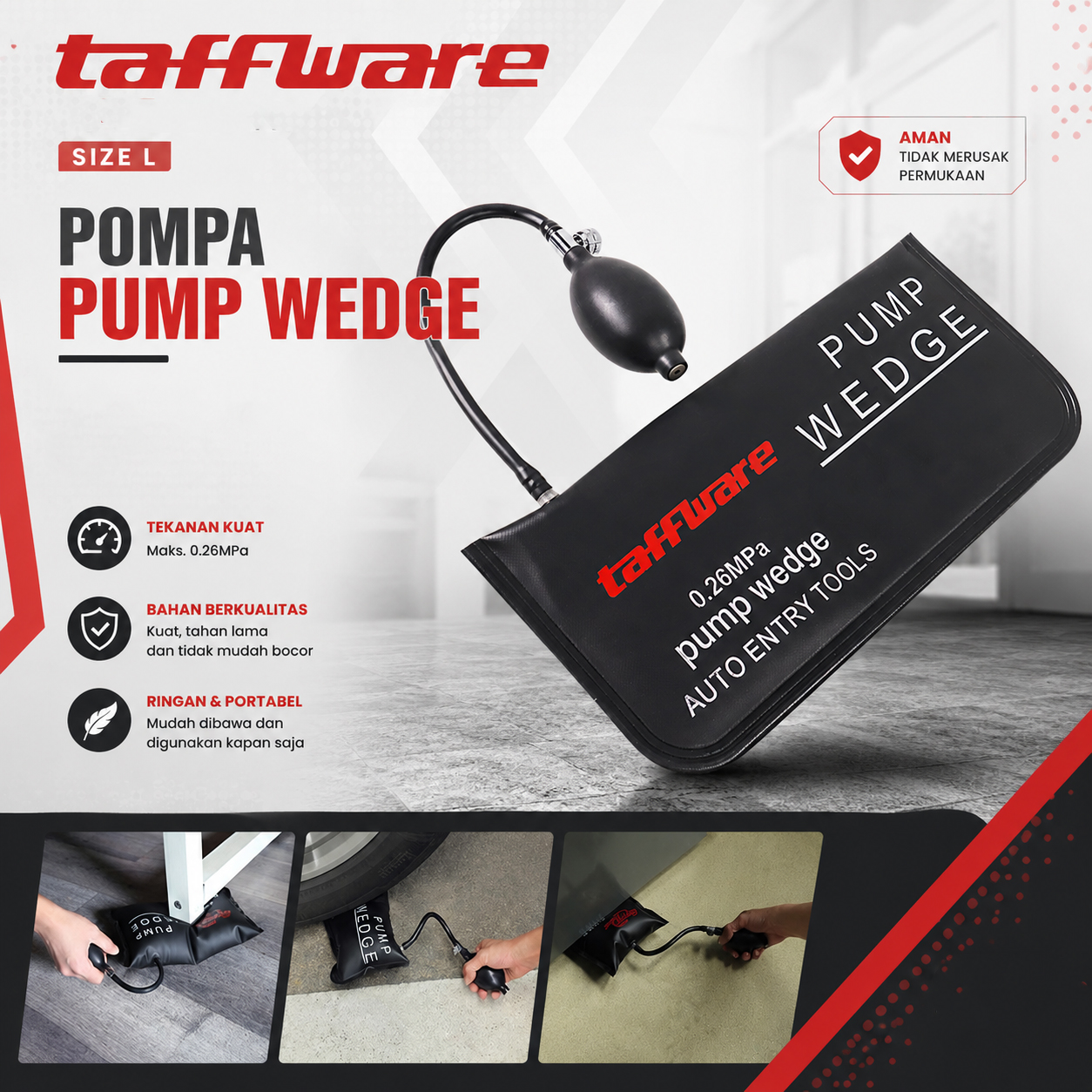 Taffware Pompa Airbag Pump Wedge Locksmith Tools Size L Gambar produk Taffware Pompa Airbag Pump Wedge Locksmith Tools Size L - Utama