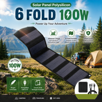 SolaBright Panel Surya Solar Panel Foldable Polysilicon 6 Fold 100W - LI6