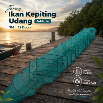 GS Jaring Ikan Kepiting Udang Foldable Double Knot Fishing Net Bait - JOA83Q