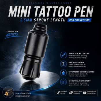 ROCKET Mini Tattoo Pen Stroke 3.5mm RCA Aluminium Alloy - J120