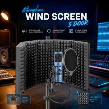 Cardioid Microphone Wind Screen Noise Reduction Insulation 5-Door - BY-RF5P