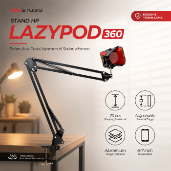 TaffSTUDIO Stand HP Lazypod 360 Rotation Desk Clamp Smartphone Holder - D9