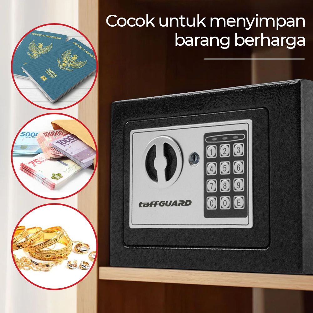 TaffGUARD Kotak Brankas Hotel Mini Password Safe Deposit Box 4.6L - EB30 Gambar produk TaffGUARD Kotak Brankas Hotel Mini Password Safe Deposit Box 4.6L - EB30 - 3