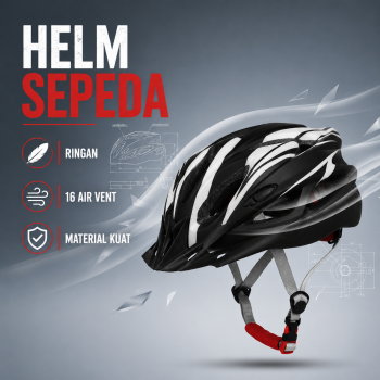 BIKEBOY Helm Sepeda Scooter MTB Bicycle Helmet Tail Light 16 Air Vent - X30