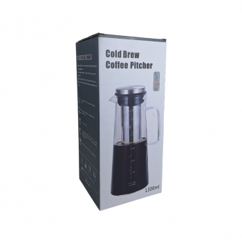 Gambar produk One Two Cups Teko Kaca Kopi Teh Water Pitcher Stainless Steel Filter 1300ml - MD-10 - Kemasan