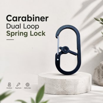 Gambar produk W-Biner Karabiner Carabiner Dual Loop Spring Lock Gantungan Kunci 36kg - GC010
