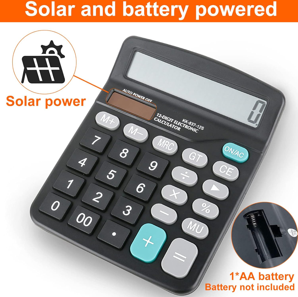 DEXIN Kalkulator Elektronik Solar Calculator 12 Digit - KK-837-12S Gambar produk DEXIN Kalkulator Elektronik Solar Calculator 12 Digit - KK-837-12S - 6
