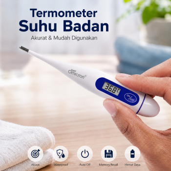 Gambar produk TaffOmicron Termometer Suhu Badan Digital LCD Memory Waterproof - KFT-03/04
