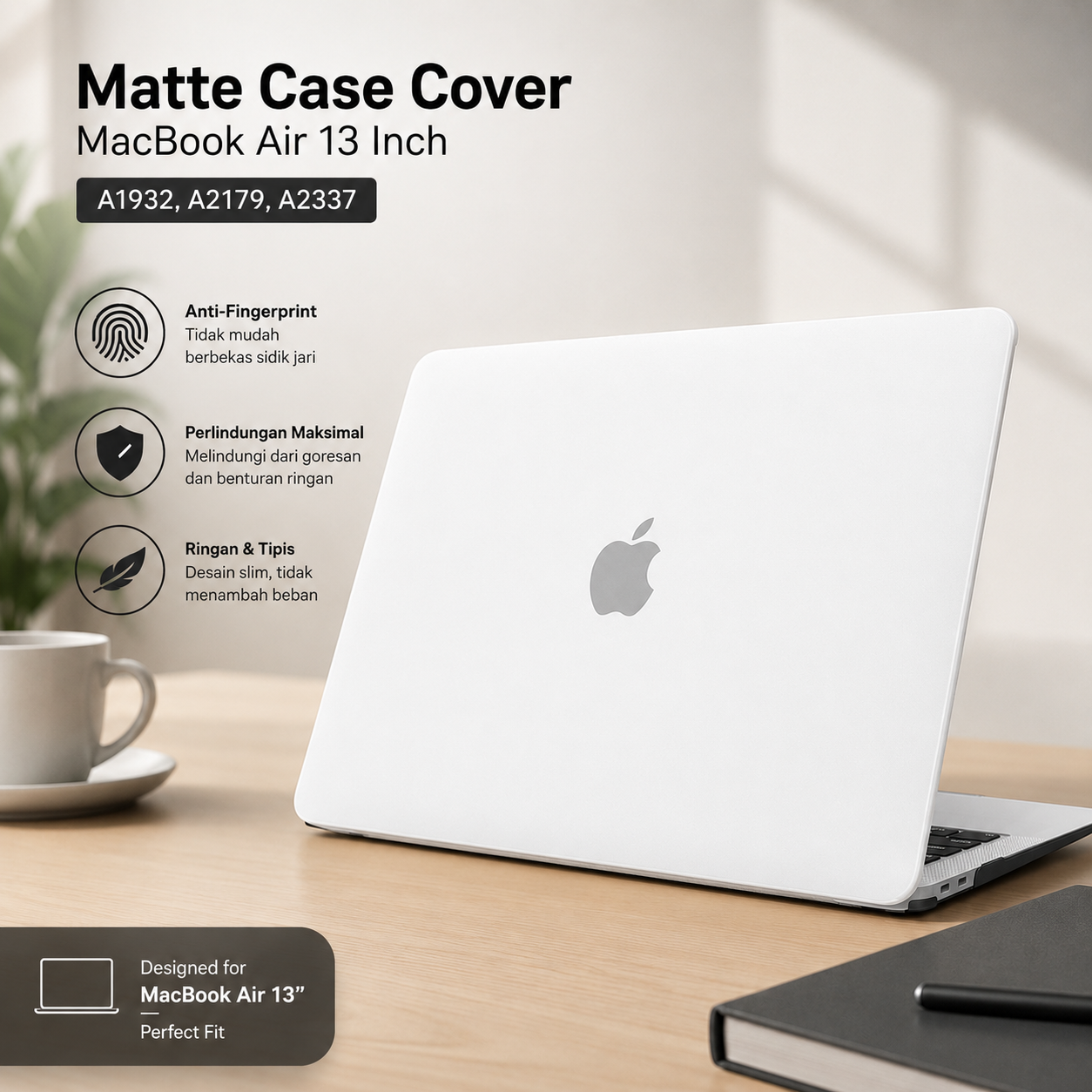 Gambar produk Batianda Hard Crystal Matte Case Cover Macbook Air 13 Inch A1932 A2179 - Utama