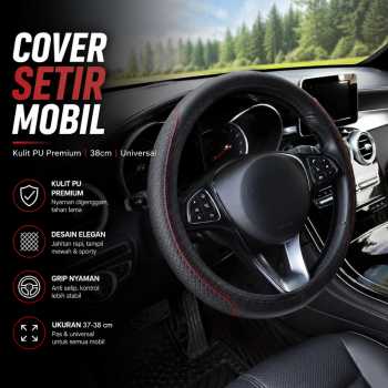 OTOHEROES Cover Setir Mobil Kulit PU Steering Wheel Universal 37-38cm - V50