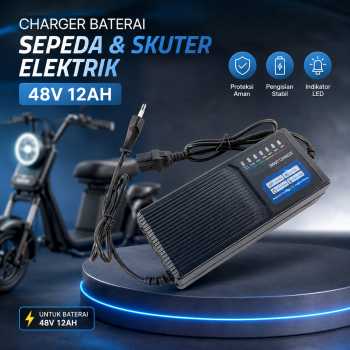 LEORY Charger Baterai Sepeda Skuter Elektrik E-Bike Vehicle 48V 12AH - L3