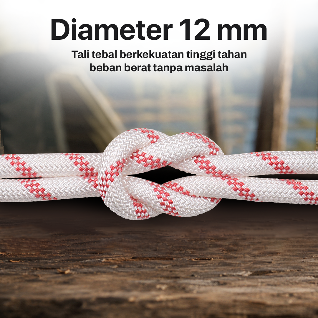 Gambar produk Tali Paracord Tenda Outdoor Rope Steel Buckle 12mm 20M - SC12 - 2