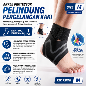 GOBYGO Pelindung Engkel Kaki Sport Compression Sleeve Right Foot - HH012