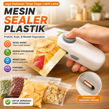Gambar produk ONE Mini Sealer Plastik Sealing Machine Magnetic Portable - MJP-288