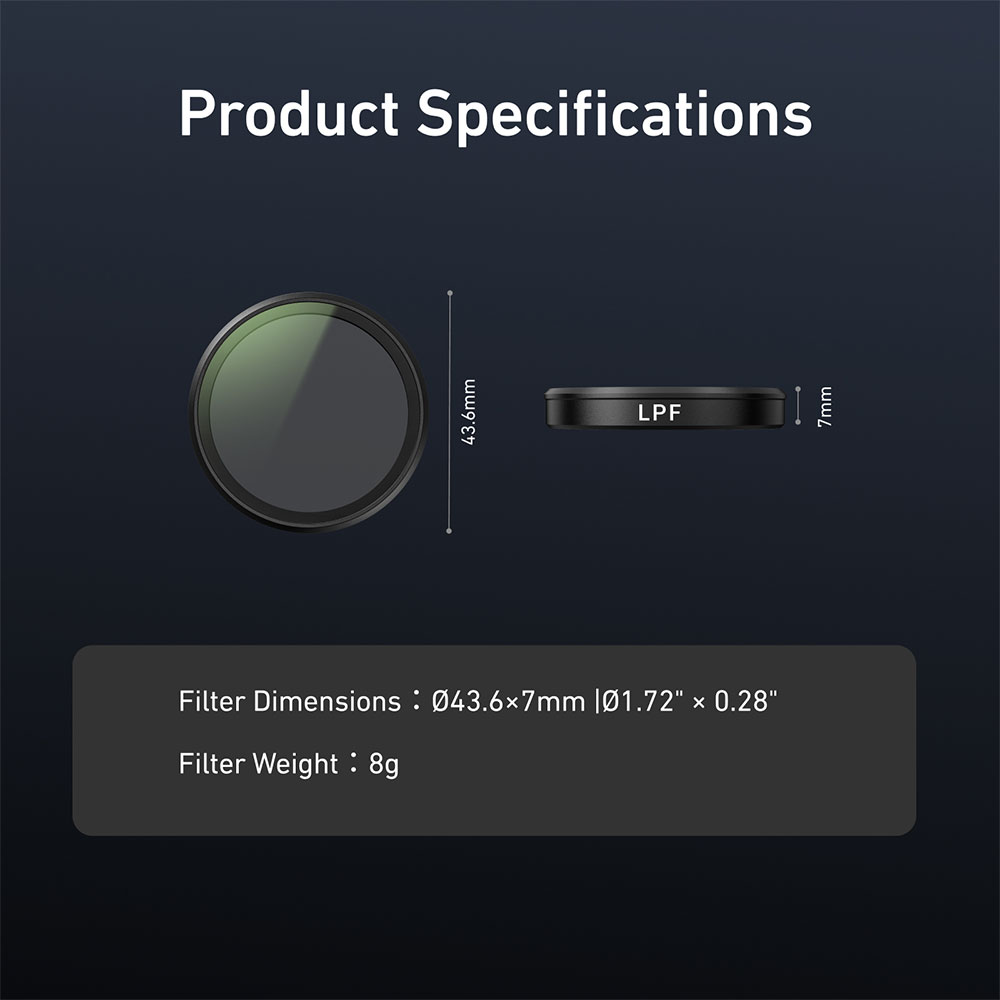 Gambar produk TELESIN Lens Camera Filter Light Pollution Reduction DJI Osmo Action 6 - S5-FLT-50-TDJ - 6