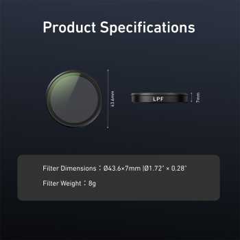 Gambar produk TELESIN Lens Camera Filter Light Pollution Reduction DJI Osmo Action 6 - S5-FLT-50-TDJ - 6