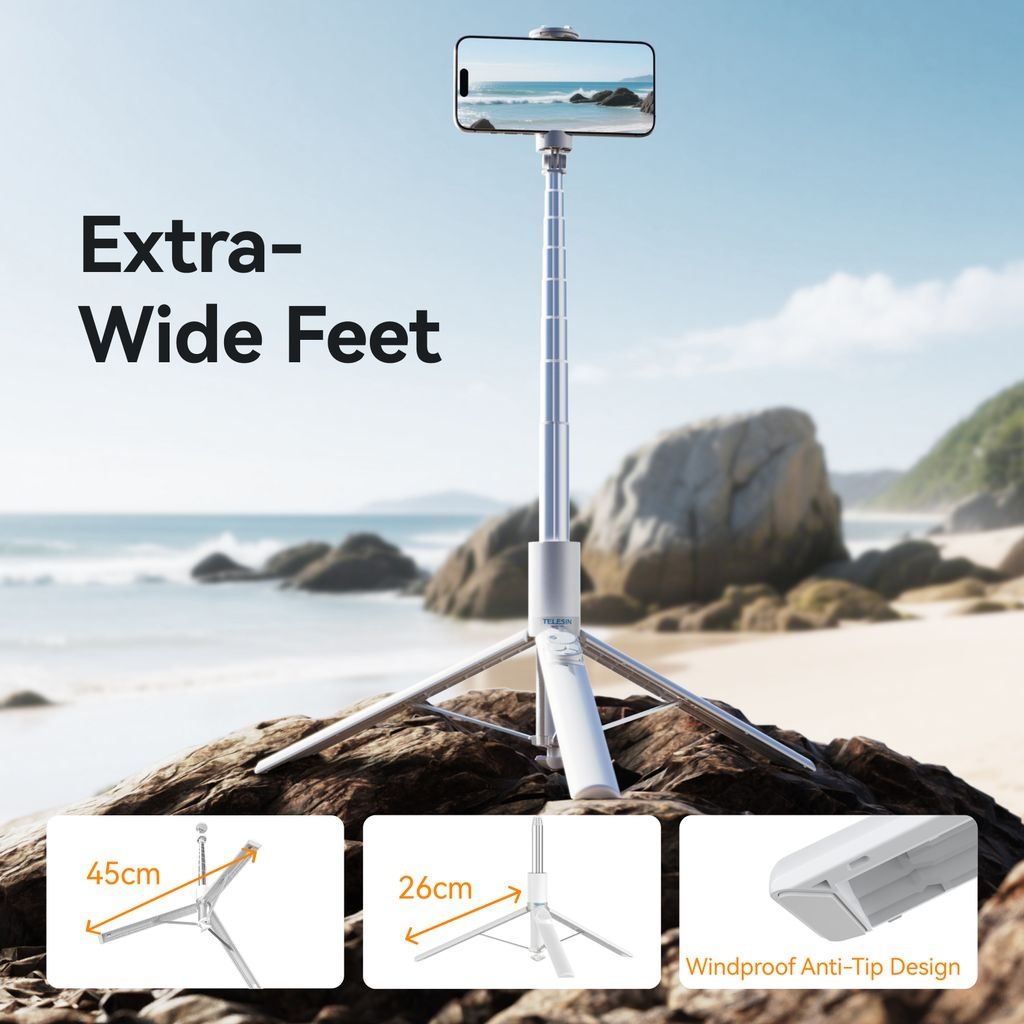 TELESIN Tripod HP Tongsis Monopod Bluetooth Remote Adjustable 1.7M - P1-TSS-003 Gambar produk TELESIN Tripod HP Tongsis Monopod Bluetooth Remote Adjustable 1.7M - P1-TSS-003 - 7