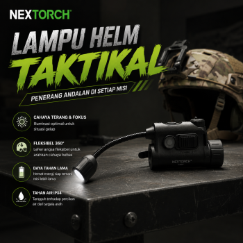 NEXTORCH Lampu Helm Taktikal LED Outdoor Water Resistant IPX4 - rStar