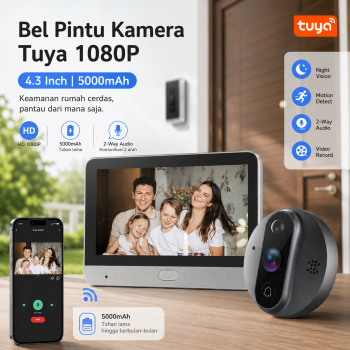 EUJGOOV Bel Rumah Wireless Kamera Smart Door Peephole Tuya Doorbell - ED-300PA