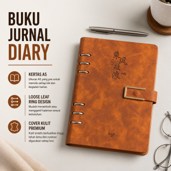 Toddi Buku Jurnal Binder Notebook Diary 192 Halaman Horizontal Line - JQY-B299