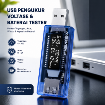 Gambar produk KEWEISI USB Detektor Pengukur Tegangan Voltase dan Baterai Tester - KWS-V20