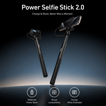 TELESIN Tongsis Kamera Aksi Monopod Stick Power Bank 5000mAh 18W 1.02M - S1-CSS-05