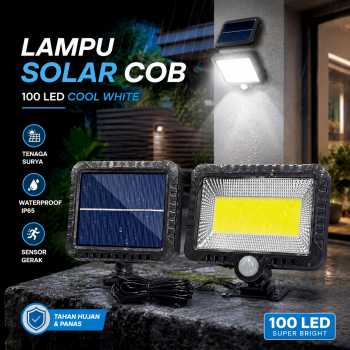 Gambar produk YuYi Lampu Dinding Solar Sensor Gerak Waterproof COB 100LED Cool White - SMT-F100