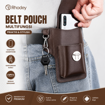 Rhodey Tas Pinggang Sabuk Smartphone Holster PU Leather - FSN25