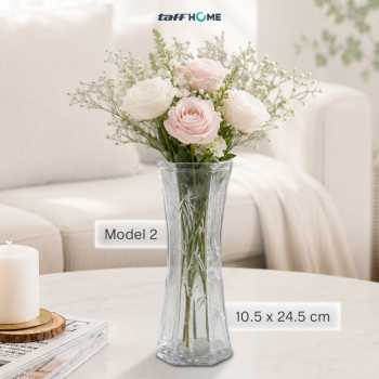 Gambar produk TaffHOME Vas Bunga Dekorasi Interior Ruang Tamu Motif Bambu Model 2 10.5x24.5cm - AR-3A