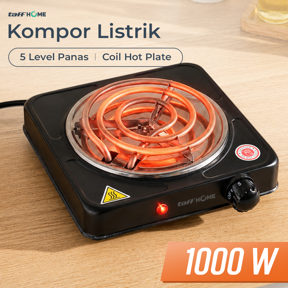 Gambar produk TaffHOME Kompor Listrik 1 Tungku Single Burner Coil Hot Plate 1000W - C1-1000-10 - Utama