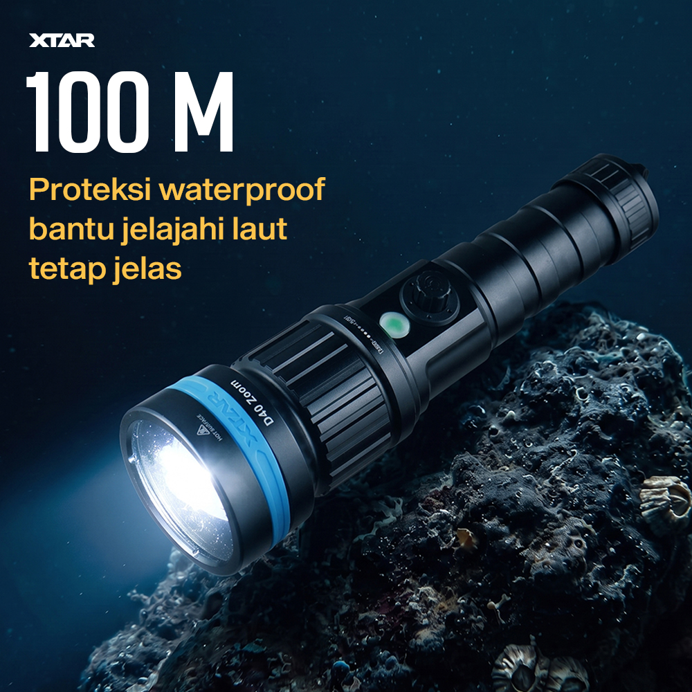Gambar produk XTAR Senter Selam Diving Luminus Adjustable Beam Angle 1600 Lumens - D40 - 5