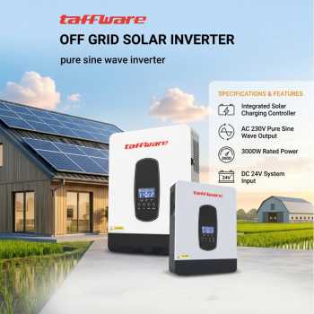 Taffware Inverter Solar Controller Hybrid DC 24V to AC 230V 3000W - SP-3200